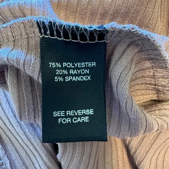 Red By BKE Womens Mauve Deep V-Neck Fitted Ribbed Long Sleeve Top Size Large - Picture 6 of 8